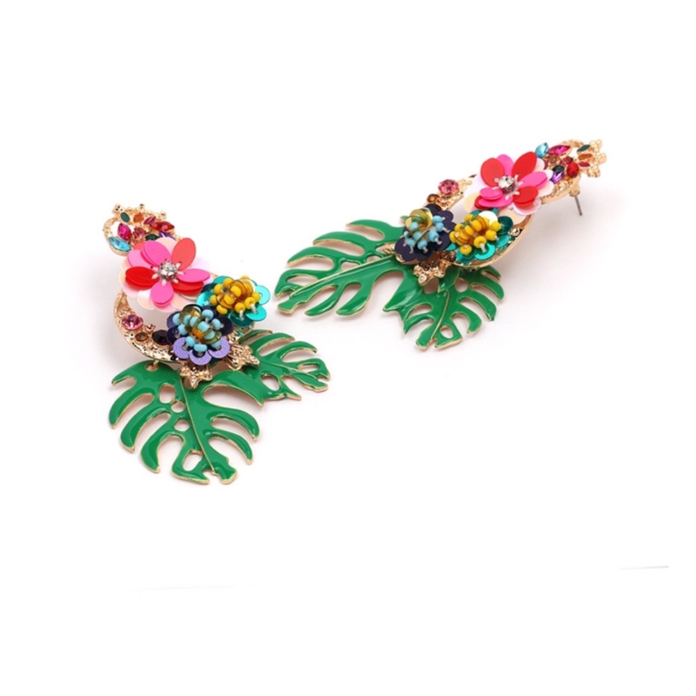 Colorful Bold Color Statement Earrings - Picture 7 of 8